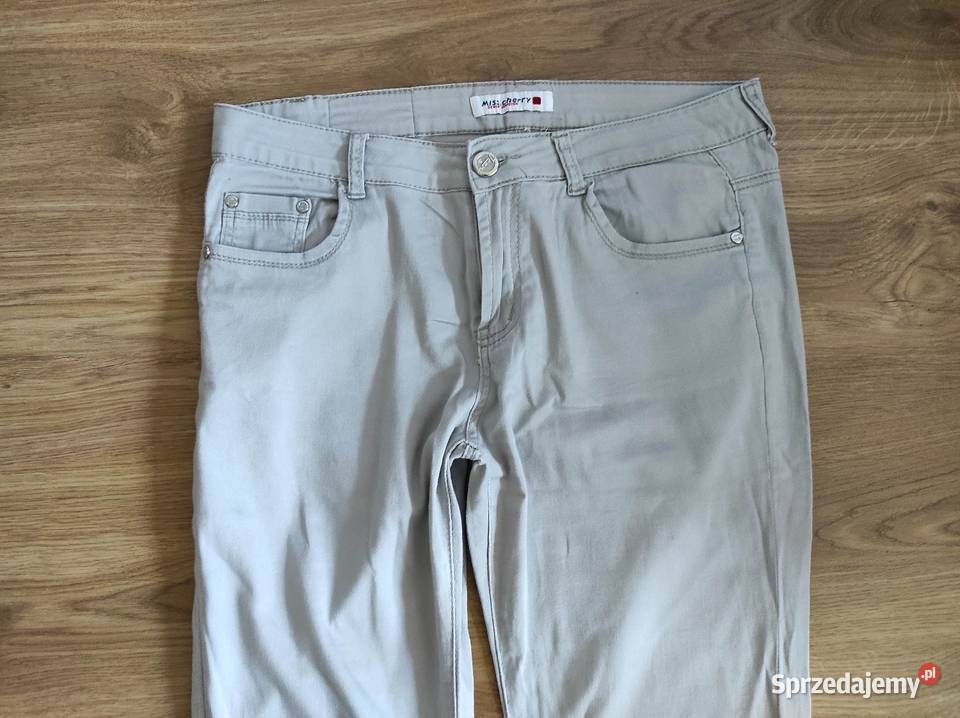 Lekkie spodnie beżowe damskie rozmiar 42 XL Miss mazowieckie Płock