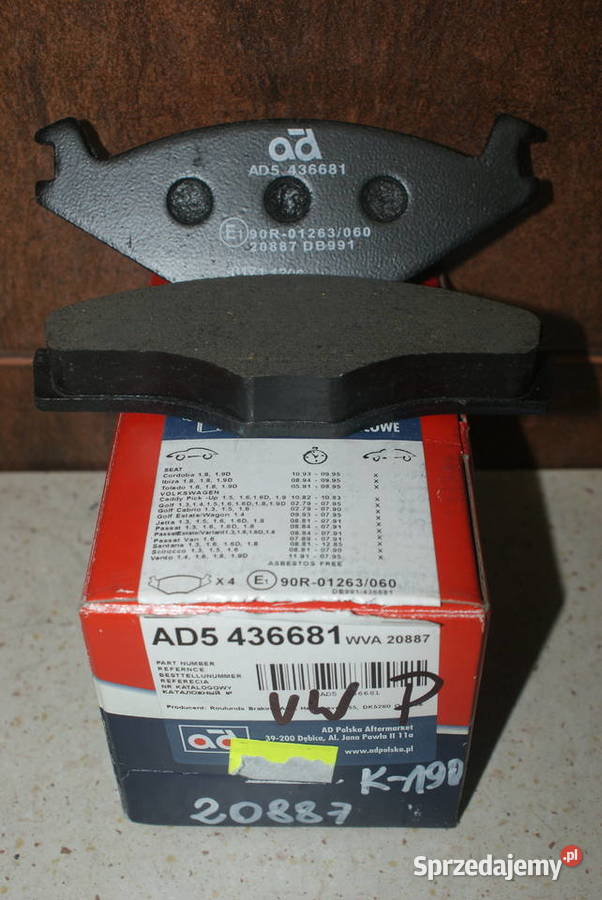 36536 ABS KLOCKI HAMULC VW ASYMETRYGRUBE osobowe mazowieckie Białobrzegi