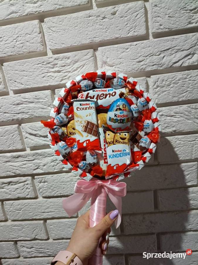 Lizak Kinder Prezent na Zająca Słodki box bukiet Zagórów