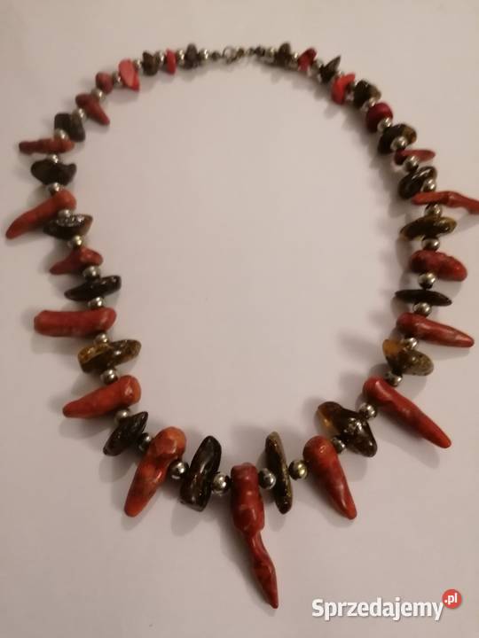 Naszyjnik bursztyn koral korale podlaskie Białystok