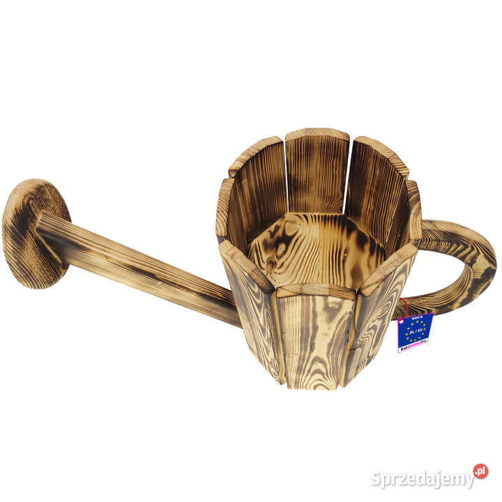 Dekoracyjna doniczka z drewna w kształcie Stalowa Wola