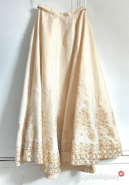 Indyjski komplet 3XL 46 beżowy złoty malowany Szczecin