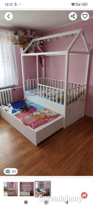 Łóżko drewniane z szufladą i dodatkowym miejscem Jastrzębie-Zdrój