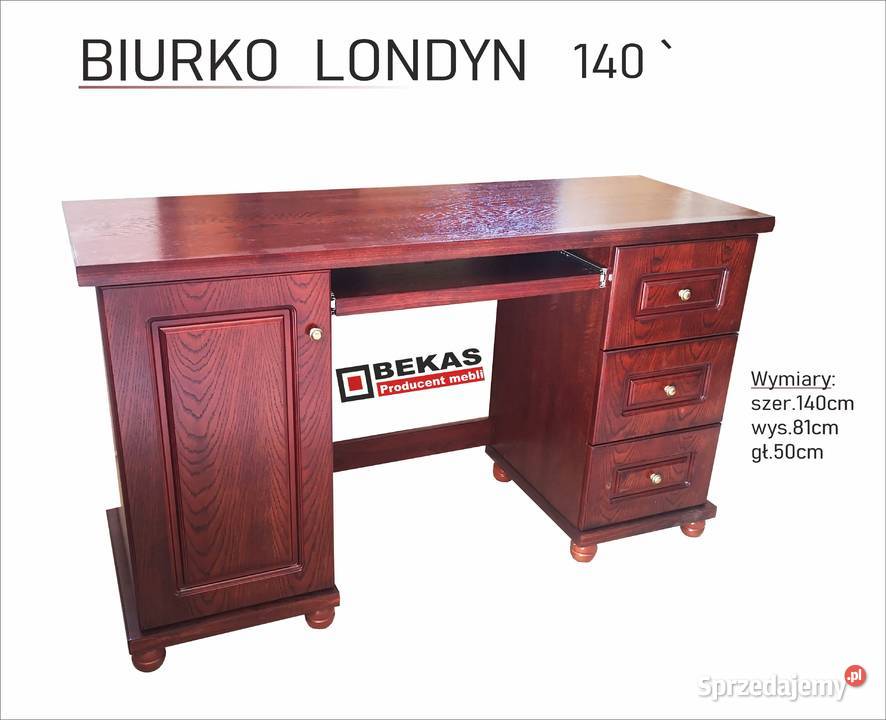 BIURKO 140 LONDYN Orzech Dąb Natural Lakierowany 81cm Legionowo