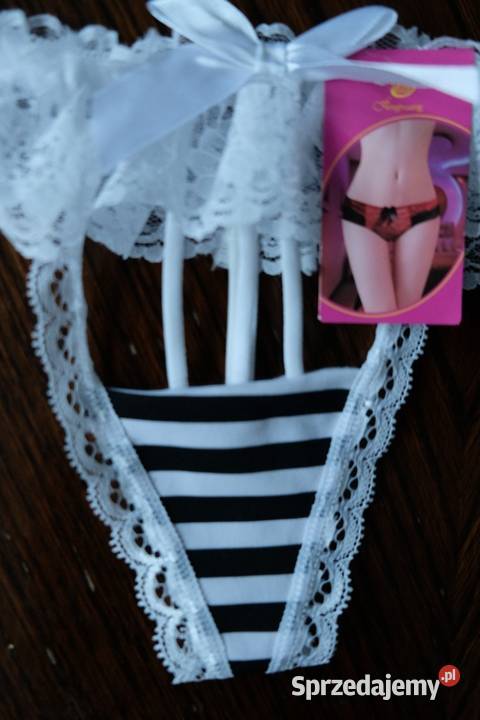 białe czarne koronkowe stringi majtki XS 34 S 36 kujawsko-pomorskie Toruń