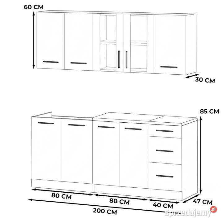 Kuchnia Nowoczesna Modułowa Z Blatem Mała 20m 200cm Elbląg