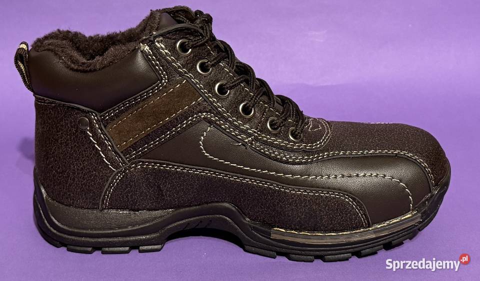 Brązowe młodzieżowe ocieplane buty rozmiar 39 Kozaki Żyrardów