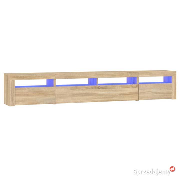 vidaXL Szafka TV z oświetleniem LED dąb