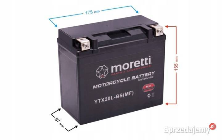 AKUMULATOR MOTOCYKLOWY MORETTI AGM GEL 18Ah Gniezno