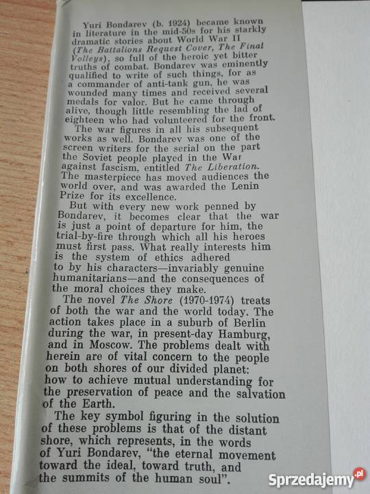 The shore a novel Yuri Bondarev Gdańsk sprzedam