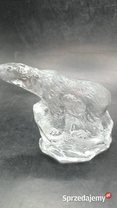 Zabytkowy przycisk do papieru szklany niedźwiedź Porcelana i szkło Zamość