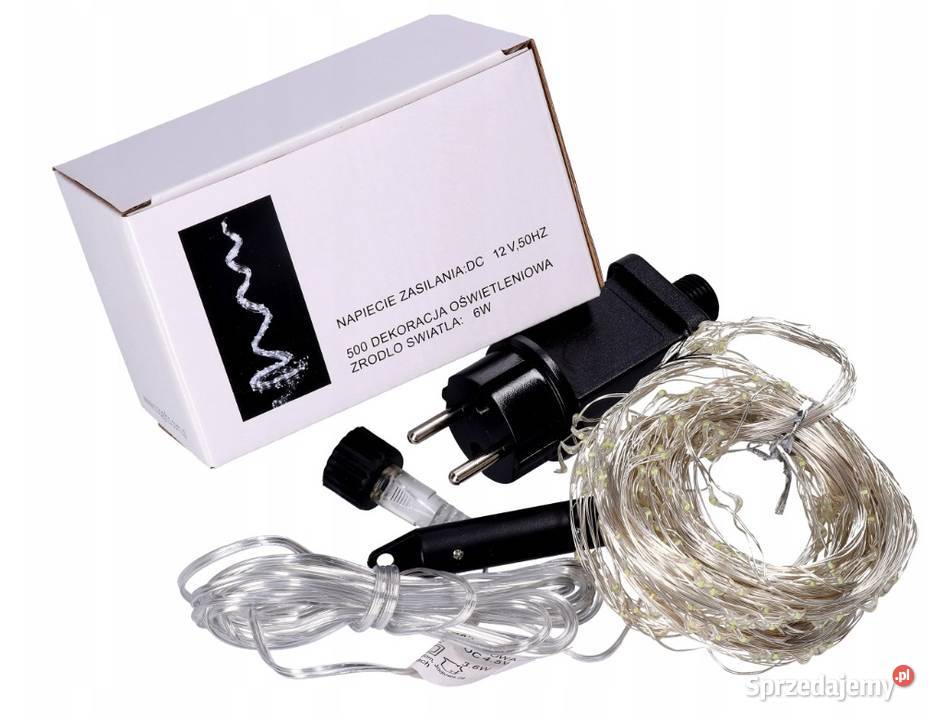LAMPKI DRUCIKI 500 LED CHOINKOWE BIAŁE ŚWIATŁO Boże Narodzenie Warszawa