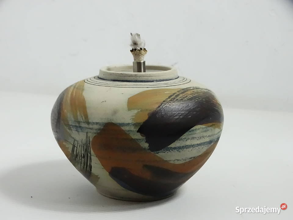 Unikatowa ceramiczna lampka oliwna kominek lubelskie Biłgoraj