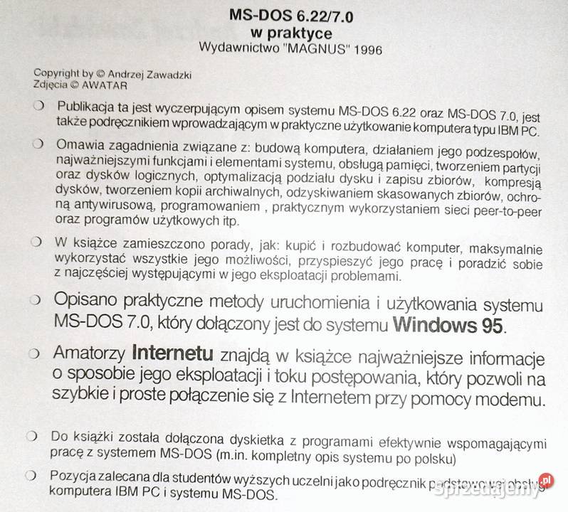 MSDOS 622 70 w praktyce Andrzej Zawadzki Chełm