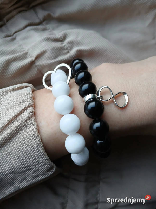 Bransoletki damskie Ągat biały i Onyks Kielce