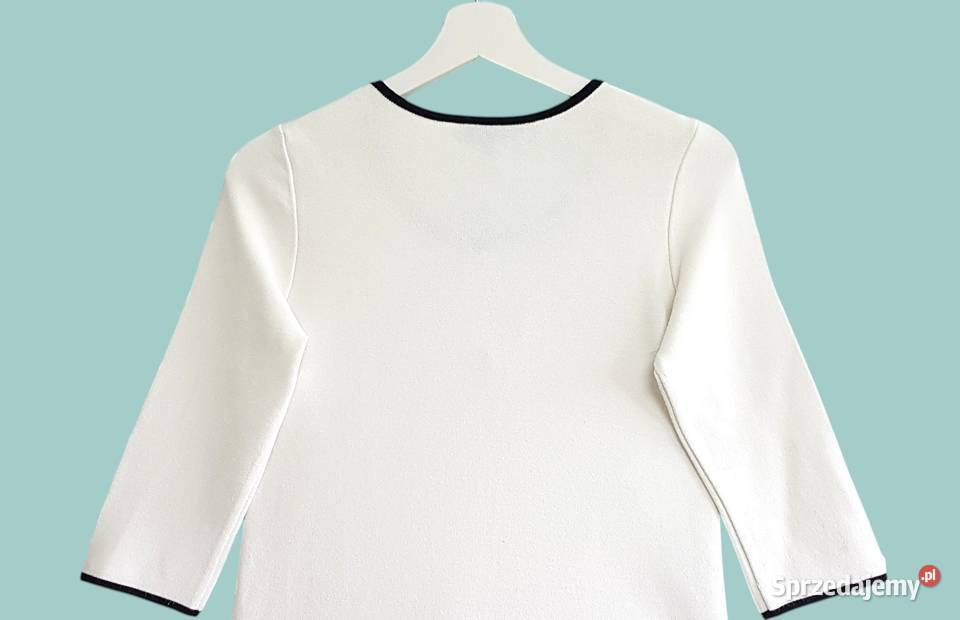 Damski sweter biały wiskoza z krótkim rękawem Rozpinane  Chrzanów sprzedam
