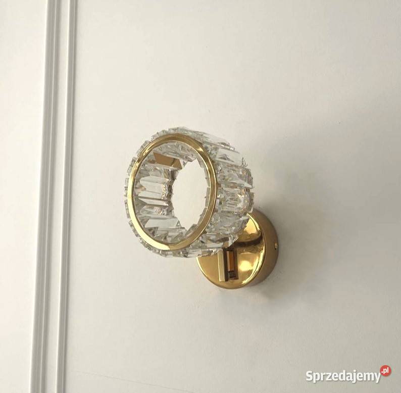 Kinkiet ECLIPSE Kryształowy Okrągły Złoty Lampa Warszawa sprzedam