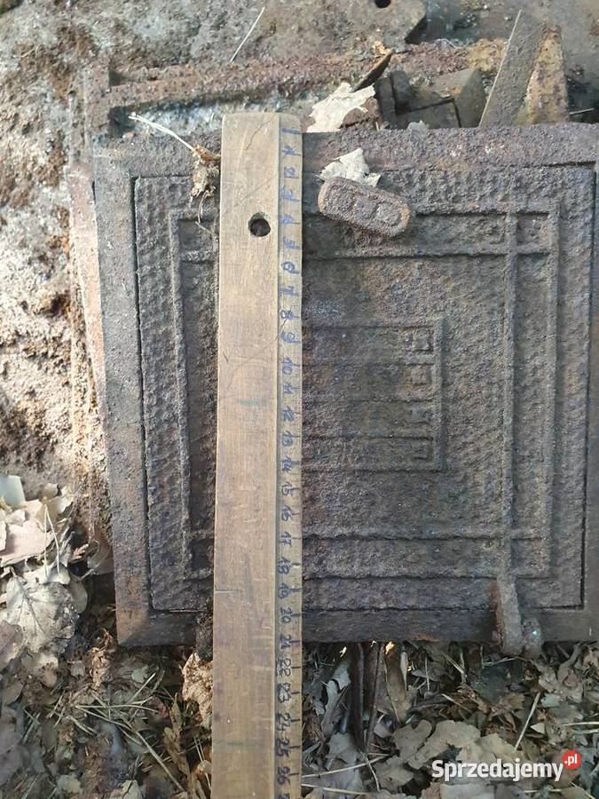 Stare żeliwne drzwi do pieca kotła węglowego Antyki Warszawa