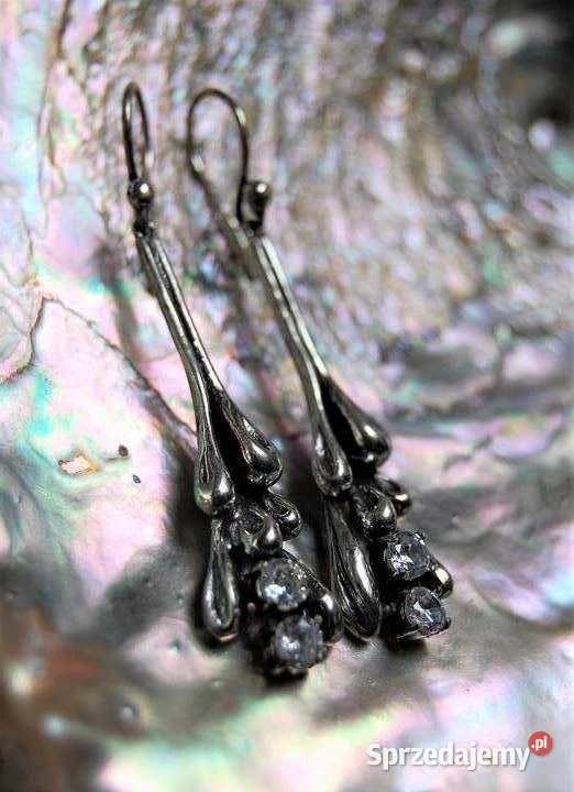 Kolczyki wiszące krople cyrkonie srebro925 Lublin
