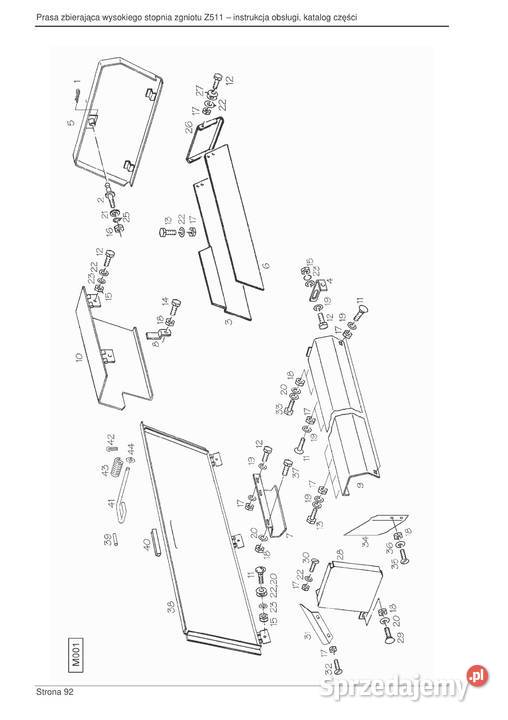 Instrukcja obsługi i katalog prasa zbierająca Stalowa Wola