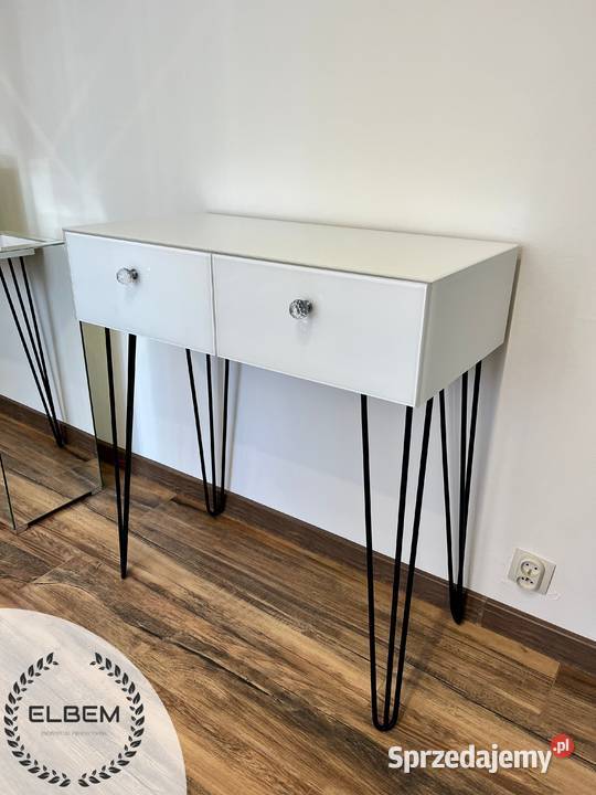 Biała szklana konsola Glamour WYSYŁKA mazowieckie Warszawa