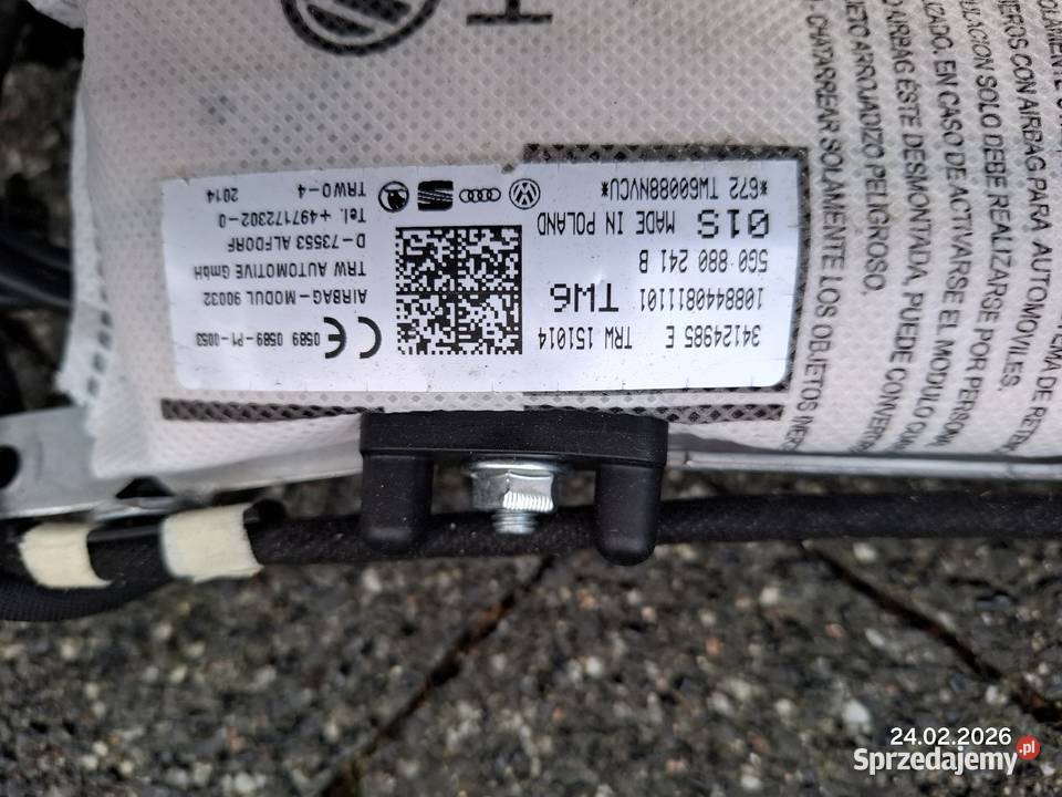 Poduszka powietrzna fotela kierowcy GOLF 7 Biały Kościół