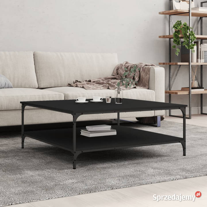Stolik kawowy czarny 100x100x40 materiał Warszawa