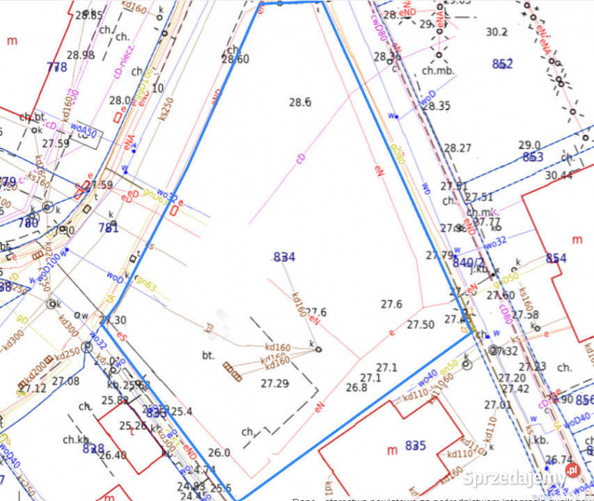 sprzedaży działki 1103m2 Gdynia prąd