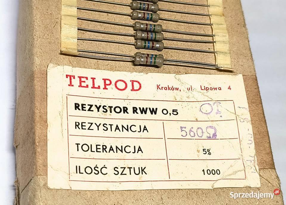 Rezystor 560 Ohm 05W RWW TELPOD Części i akcesoria Gdańsk