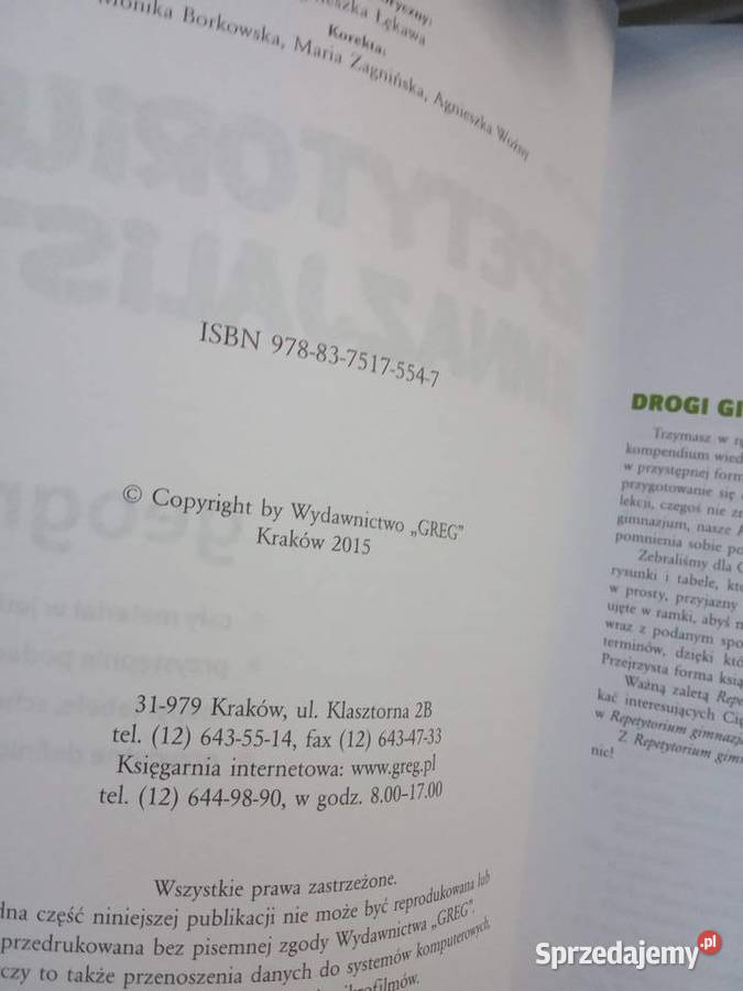 Geografia egzaminy olimpiady Greg Warszawa sprzedam