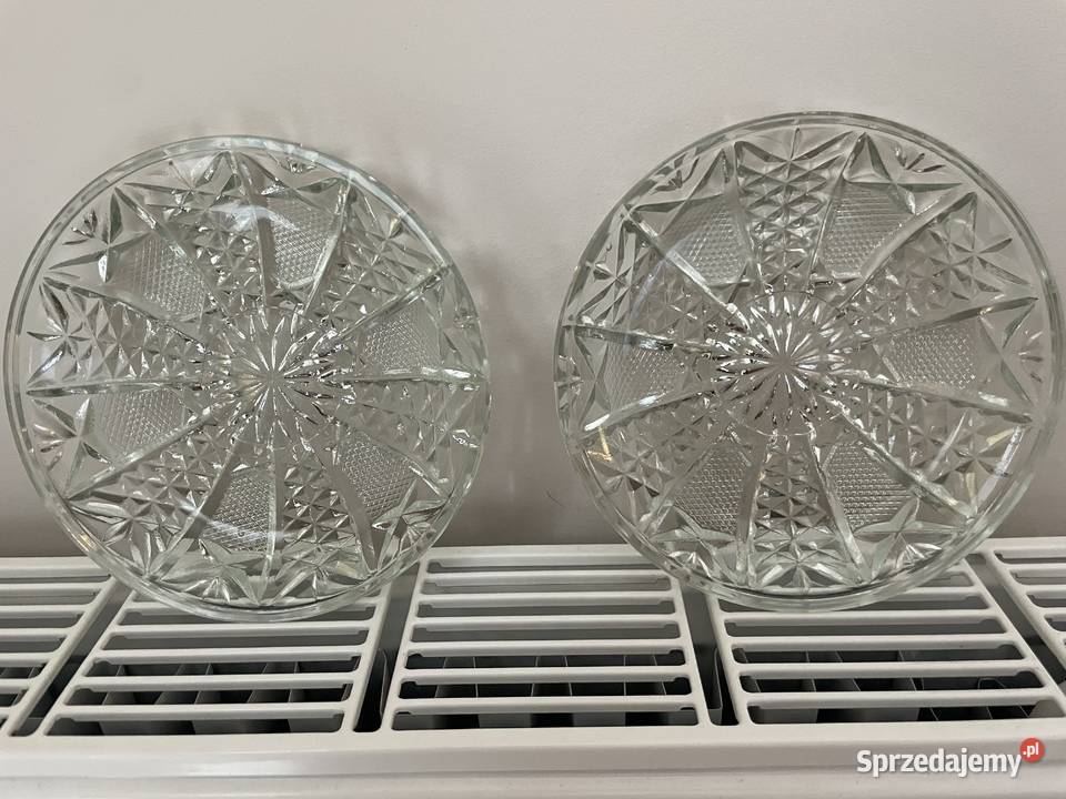 szklany talerzyk deserowy PRL Porcelana i szkło pomorskie Pruszcz Gdański