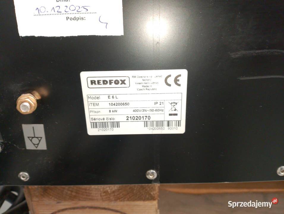 Piec do pizzy 1komorowy Redfox 00006552 E 6 L z sprzedam