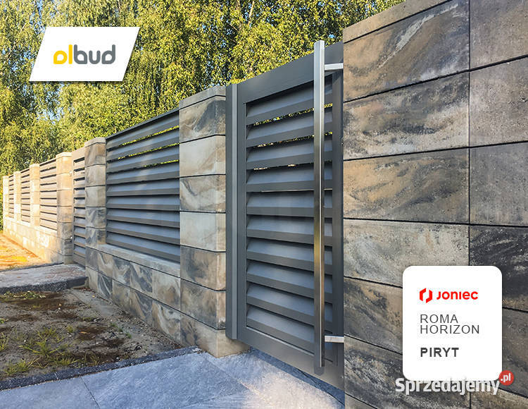 Bloczek ogrodzeniowy gładki ROMA HORIZON Piryt Rumia