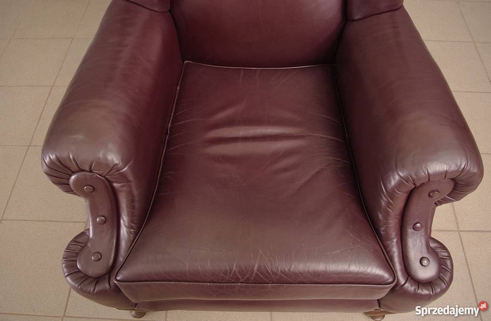Fotel uszak skóra naturalna wygodny 4111 Nysa sprzedam