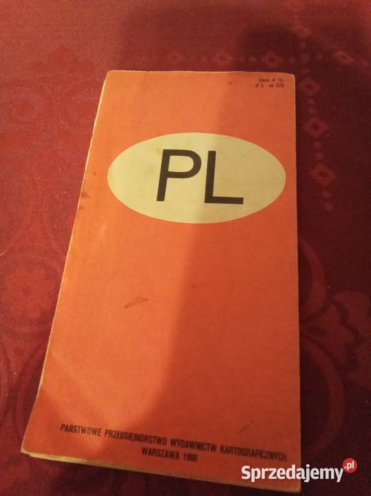 Mapa samochodowa polski 1980 Warszawa