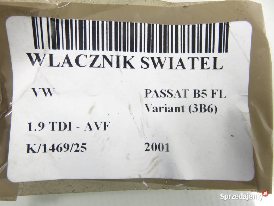 WŁĄCZNIK ŚWIATEŁ VW PASSAT B5 1C0941531A