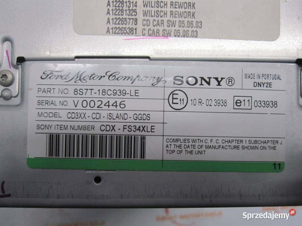 FORD S radio 8S7T180939LE VP6M2F180821AG osobowe Kielce sprzedam