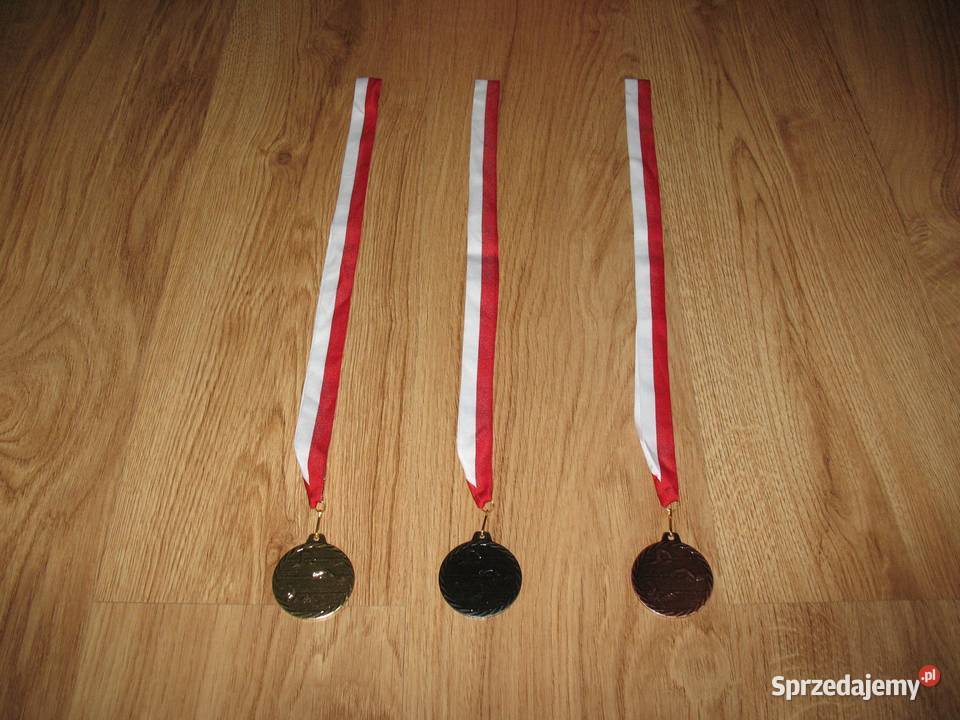 Zestaw medali pływanie złotysrebrnybrązowy śląskie