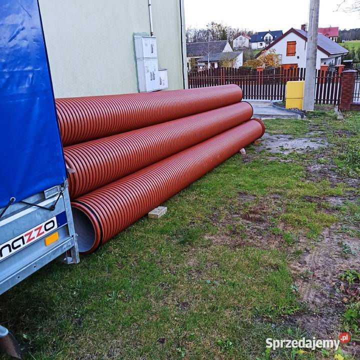 Rura karbowana fi 400 mostek przejazd przepust Gończyce