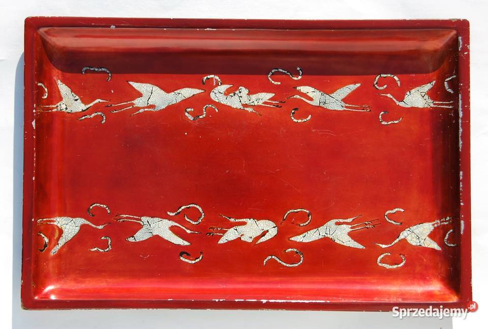 Taca z laki czerwona laka żurawie Wietnam lubelskie Lublin sprzedam
