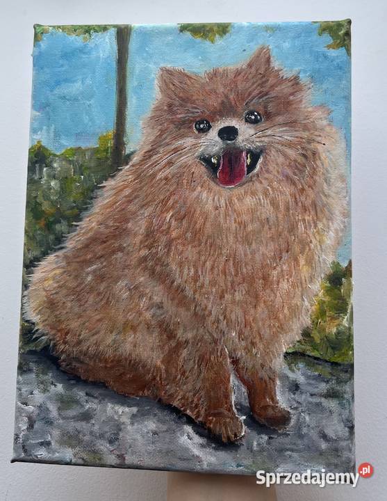 Obrazek olejny na płótnie 18x24 Piesek Obrazki i obrazy sprzedam