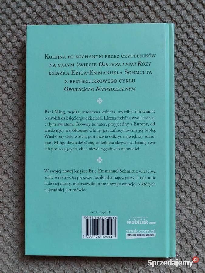 nowa Tajemnica pani Ming EricEmmanuel Schmitt ISBN 9788324025145 Kraków sprzedam