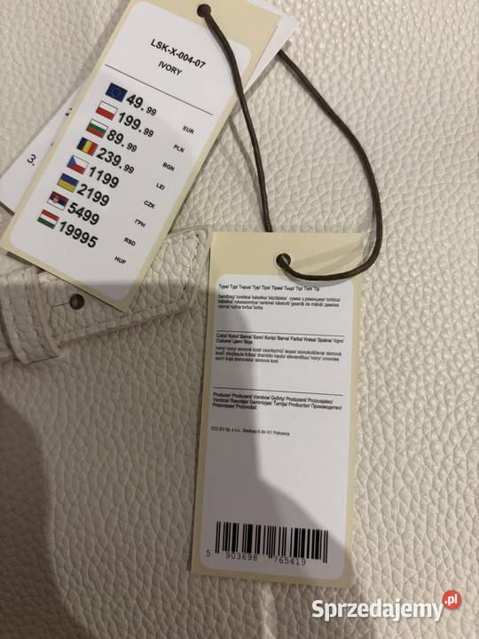 Torba skórzana Lasocki biały Torby i torebki Ostrów Wielkopolski