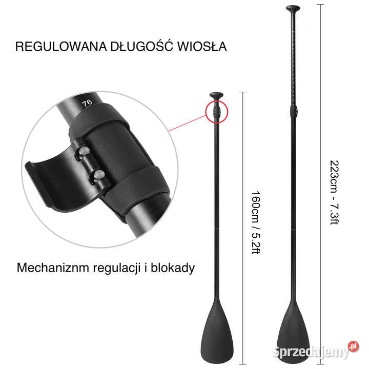 Wiosło 2w1 SUPKAJAK dwustronne regulowane 4 wielkopolskie Poznań sprzedam