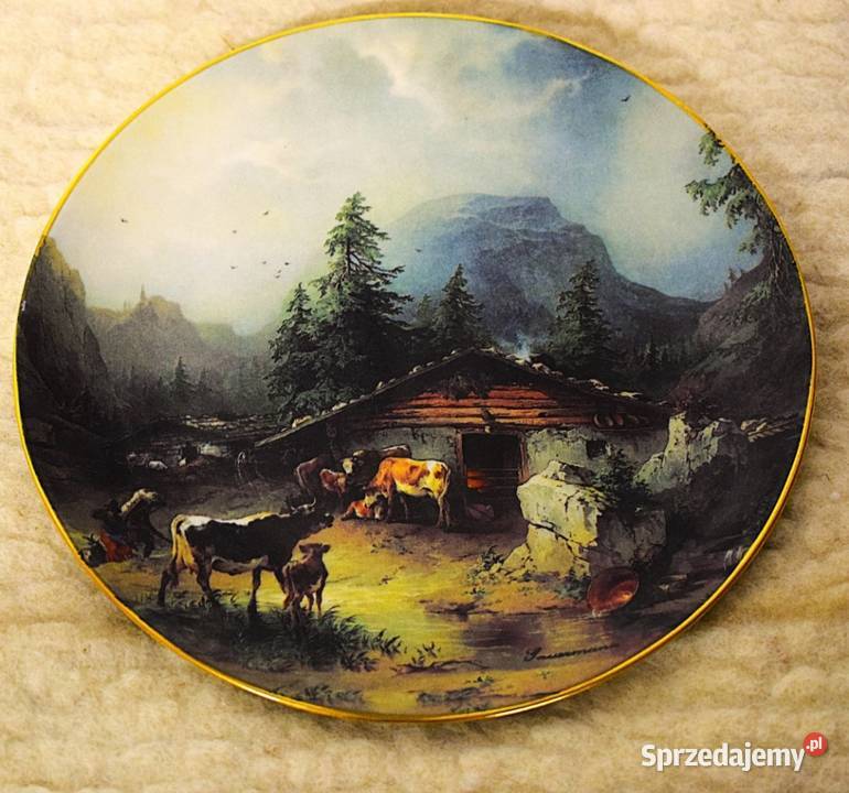 Talerz ozdobny z austriackiej fabryki porcelany