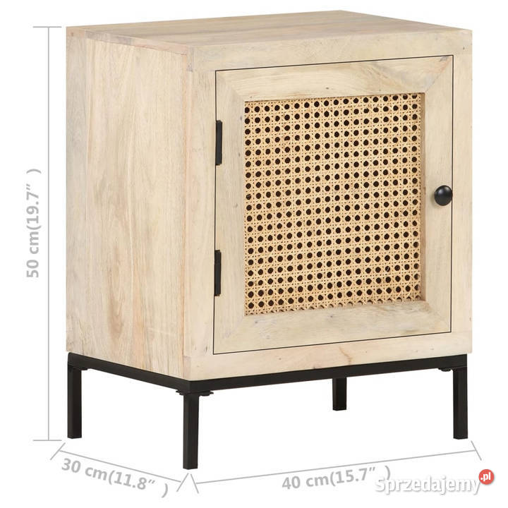 Szafka nocna 40x30x50 drewno mango i naturalna mazowieckie Warszawa