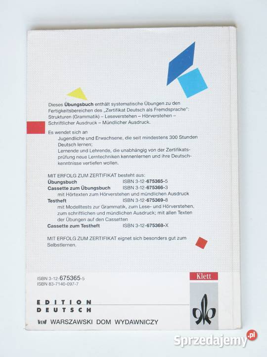Mit Erflog zum Zertifikat bungsbuch H Eichheim G Rok wydania 1996 Kraków