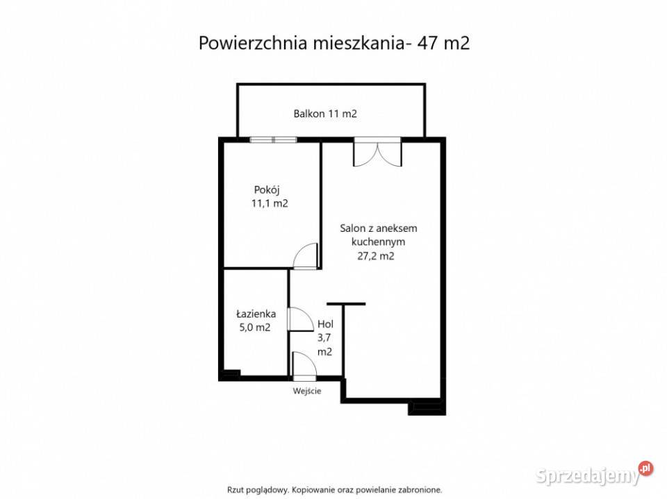 Mieszkanie 47 m2 Warszawa Wilanów Kameralna Sprzedaż sprzedam