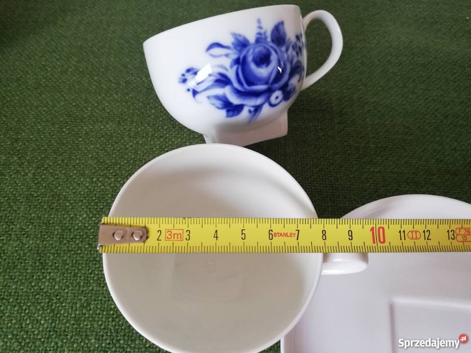 Porcelana Melitka wzór kwiatowy cobalt Gorlice