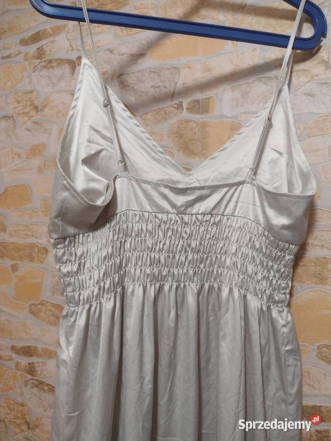 38M ZARA Srebrna długa sukienka letnia z Odzież damska Kraków